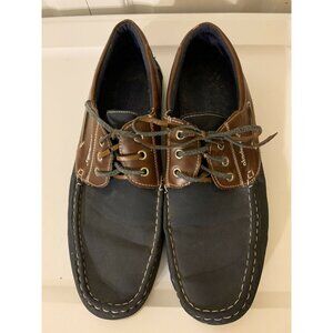 Akademiks Men’s Sz 10 Comfort Lace‎ Up Casual Boat Shoe Loafers Blue Brown